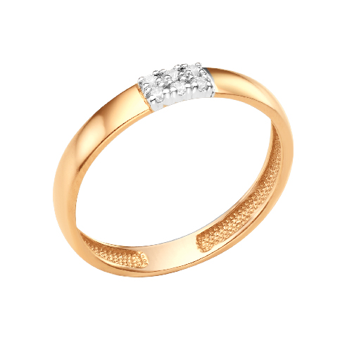 Кольцо, золото, фианит, красный, 000841-1102